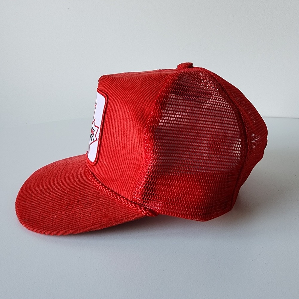 Vintage 80s Guardian Chemicals Corduroy‎ Trucker Hat Cap Snap Back Patch Soldier - Picture 3 of 14